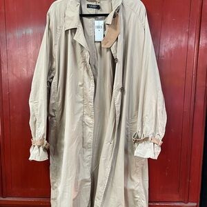 Ralph Lauren Women's Tan Trench Coat New with Tags Faux Leather